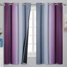 Cortinas Estelar Textiler Ombre Púrpura y Gris Blackout 132x160 cm