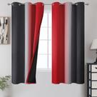Cortinas Estelar Textiler Ombre Rojo y Negro 160x160 cm 2 Paños