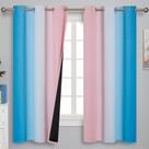 Cortinas Estelar Textiler Ombre Total Blackout Rosa/Azul 160x160 cm