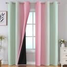 Cortinas Estelar Textiler Sage Green Rosa 107x213 cm Blackout