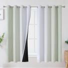 Cortinas Estelar Textiler Verde Sálvia Branco Acinzentado 132x160cm