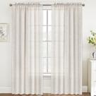 Cortinas FantasDecor Linen Sheer 213 cm de comprimento 2 painéis naturais
