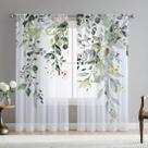 Cortinas Fereyis Green Eucalyptus Leaves 160x160cm 2 painéis