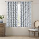 Cortinas florais Blackout jinchan para quarto 160x160cm azuis