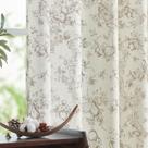 Cortinas florais de linho jinchan para sala de estar 84 polegadas de comprimento, flor estampada em cinza, cortina campestre francesa, núcleo de casa de campo, cortinas de toile, aba traseira, filtro de luz, conjunto de cortinas de janela com filtro de luz, conjunto de 2 painéis