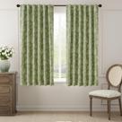 Cortinas florais jinchan Blackout para quarto, 63 polegadas de comprimento, brancas sobre flores estampadas em verde sálvia, cortinas pretas, aba traseira, tratamento de janelas, conjunto de cortinas de fazenda, conjunto de 2 painéis