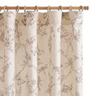 Cortinas florais jinchan, cortina forrada de mistura de linho para sala de estar, 84 polegadas de comprimento, cortina cinza com estampa de flores, cortinas country francesas, aba traseira, bolso, 2 painéis