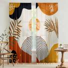 Cortinas GOLDLAWN Boho Mid Century Abstract Leaves 135x215cm