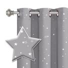 Cortinas H.VERSAILTEX Blackout Star para crianças 132x160cm cinza