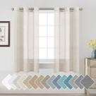 Cortinas H.VERSAILTEX de linho semitransparente, 2 painéis, 94x160cm, naturais