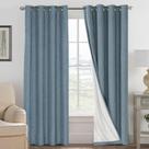 Cortinas H.VERSAILTEX Linen Blackout 244 cm Stone Blue 2 painéis