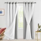 Cortinas Hiasan Blackout com 213 cm de comprimento, cinza prateado