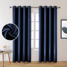 Cortinas HOMEIDEAS Faux Silk Navy Blackout 132x244cm 2 painéis Cortinas HOMEIDEAS Faux Silk Navy Blackout 132x244cm 2 painéis