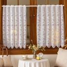 Cortinas Huierxun Lace Sheer 2 painéis 150x200cm Vintage White