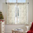 Cortinas jinachan Linen Blend Floral 137x137cm Verde Natal