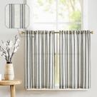 Cortinas Jinchan 2 Paneles 66x91 cm Lino a Rayas