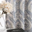 Cortinas Jinchan 2 Paneles Azul Greige 132x274 cm Damasco