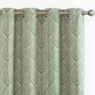 Cortinas jinchan 80% Blackout Geometric Patterns 230x229cm Sage