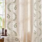 Cortinas jinchan Belrose, forrado, mistura de linho 160x160cm, verde sálvia