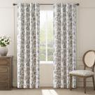 Cortinas jinchan Blackout Floral 213x102cm Taupe 2 painéis