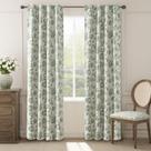 Cortinas jinchan Blackout Floral 214x213cm Verde Sálvia 2 painéis