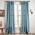 Cortinas jinchan Blue Linen Blend 244 cm de comprimento 2 painéis Cortinas jinchan Blue Linen Blend 244 cm de comprimento 2 painéis