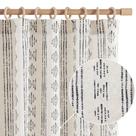 Cortinas jinchan Boho Black 213 cm de comprimento, 2 painéis, quarto
