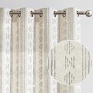 Cortinas jinchan Boho Grey Farmhouse 24 cm de comprimento 2 painéis