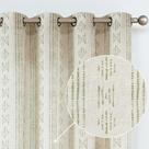 Cortinas Jinchan Boho Linen Blend 183x183cm, 2 painéis, verde sálvia