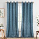 Cortinas jinchan Boho Linen Blend 2 painéis 24 cm azuis 240 cm Cortinas jinchan Boho Linen Blend 2 painéis 24 cm azuis 240 cm