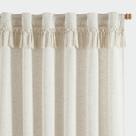Cortinas jinchan Boho Linen Blend 213x160cm com borlas e 2 painéis