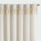 Cortinas jinchan Boho Linen Blend 240x245cm com borlas bege