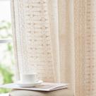 Cortinas jinchan Boho Linen Blend 244cm, 2 painéis, filtragem de luz
