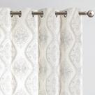 Cortinas jinchan Boho Linen para sala de estar 214x213cm cinza sobre bege