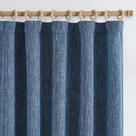 Cortinas jinchan Burlap Look, 160 cm de comprimento, azuis para sala de estar