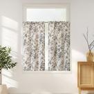 Cortinas Jinchan Floral de Lino, 45 cm, Estilo Rústico, 2 Paneles