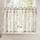 Cortinas jinchan Floral Linen Tier 60 cm Farmhouse Green 2 unidades Cortinas jinchan Floral Linen Tier 60 cm Farmhouse Green 2 unidades
