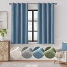 Cortinas Jinchan Herringbone Weave 160x160cm Jeans Blue 2 painéis
