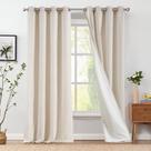 Cortinas jinchan Linen Blend 230x275cm com forro de privacidade 2P