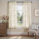 Cortinas jinchan Linen Floral 160x160cm com filtragem de luz 2 painéis