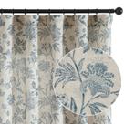 Cortinas jinchan Linen Floral 160x160cm Light Filtering Blue