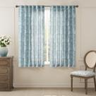 Cortinas jinchan Linen Floral 160x160cm Light Filtering Blue