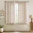 Cortinas jinchan Linen Floral 160x160cm para sala de estar Taupe Cortinas jinchan Linen Floral 160x160cm para sala de estar Taupe