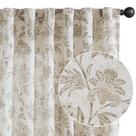 Cortinas jinchan Linen Floral 213x127cm Light Filtering Taupe