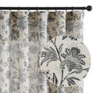 Cortinas jinchan Linen Floral 214 cm com flor estampada 214 cm