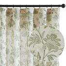 Cortinas jinchan Linen Floral 214x213cm Light Filtering Green