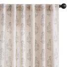 Cortinas jinchan Linen Floral 24 cm de comprimento, cinza, 2 painéis