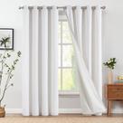 Cortinas jinchan Linen Forred Room Darkening 230 cm brancas 2 painéis