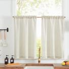 Cortinas jinchan Linen Texturizadas Tier 36 cm para janelas de cozinha