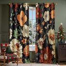 Cortinas jinchan Lora Floral Blackout 2 painéis 240x130cm Cortinas jinchan Lora Floral Blackout 2 painéis 240x130cm